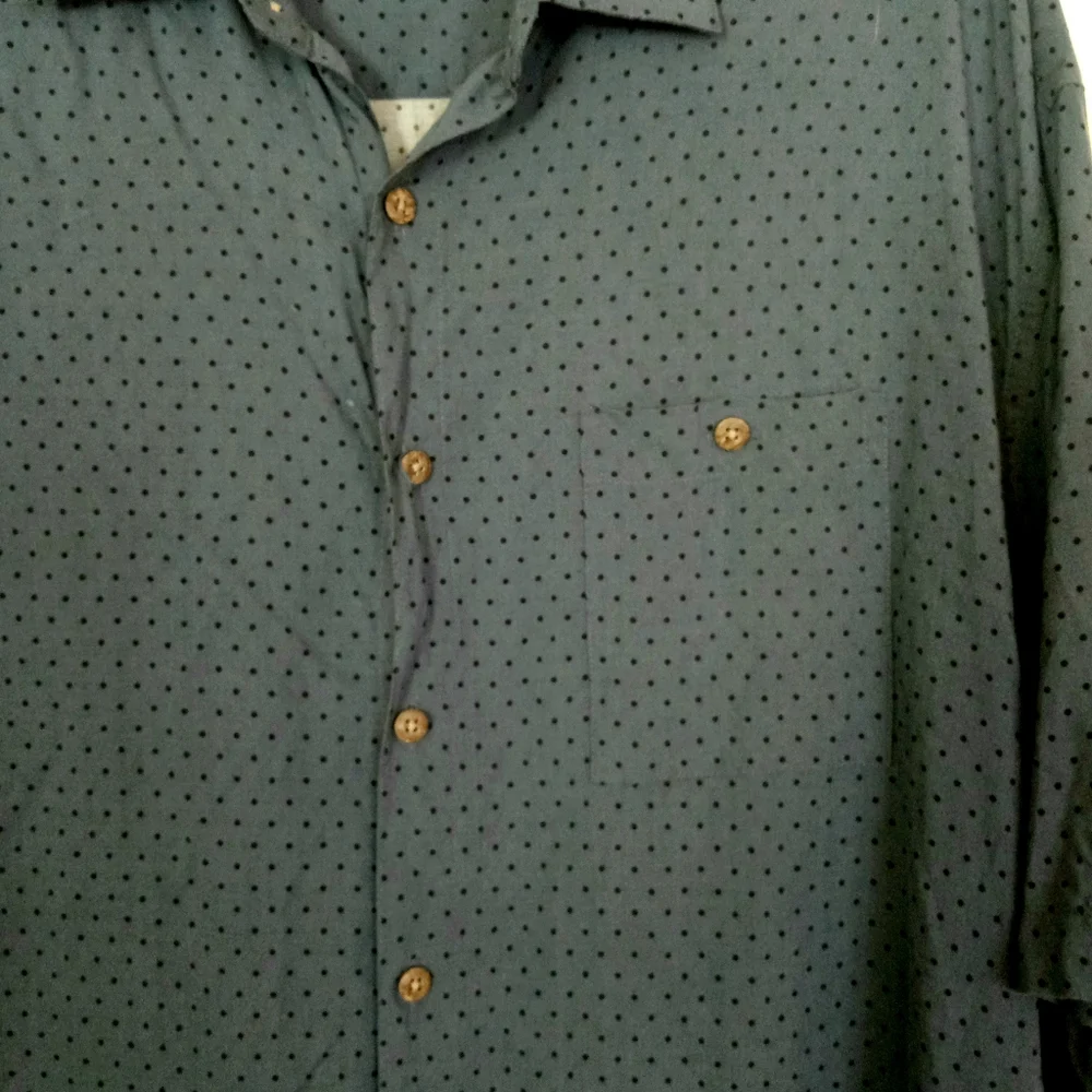 Campia Moda men's size L blue polka dot button down short sleeve shirt - Picture 4 of 7